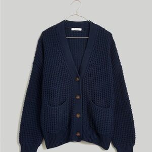 Madewell Deep Blue Cardigan Sweater size medium